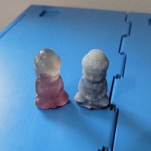 Lot of 2 Buddhas- Blue Aventurine/ Flourite